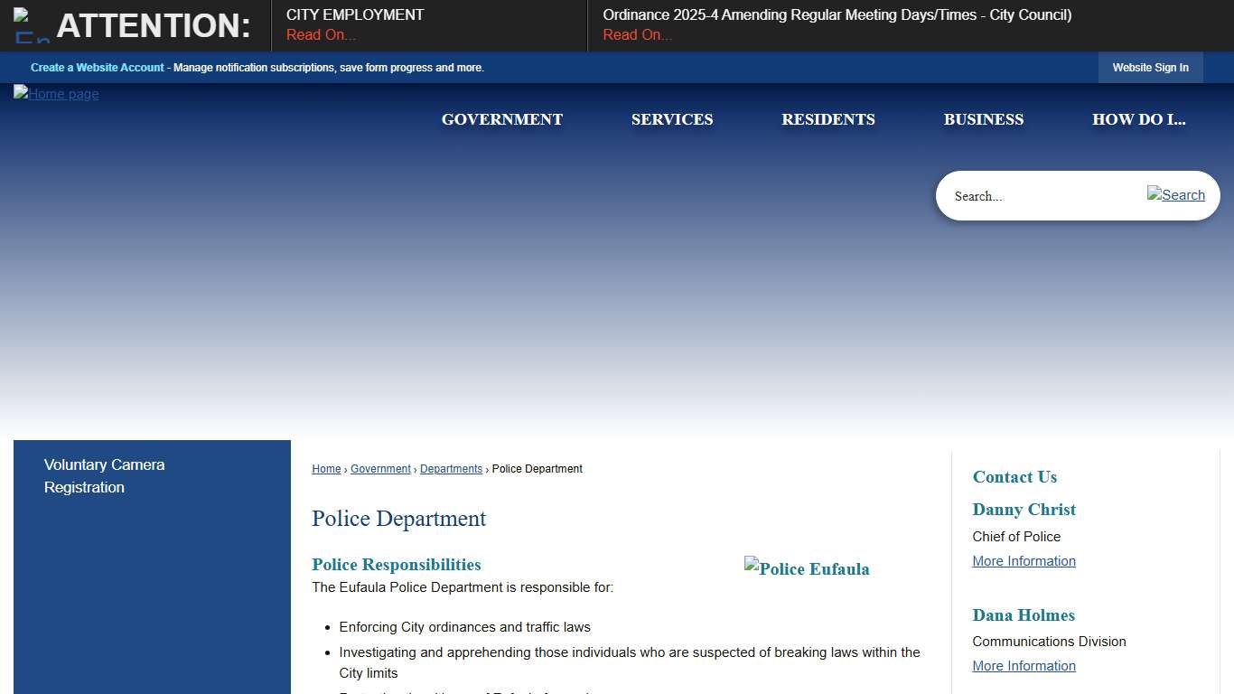 Police Department | Eufaula, AL