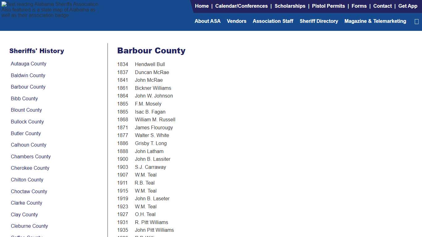 Barbour County | Alabama Sheriffs Association - Alabama